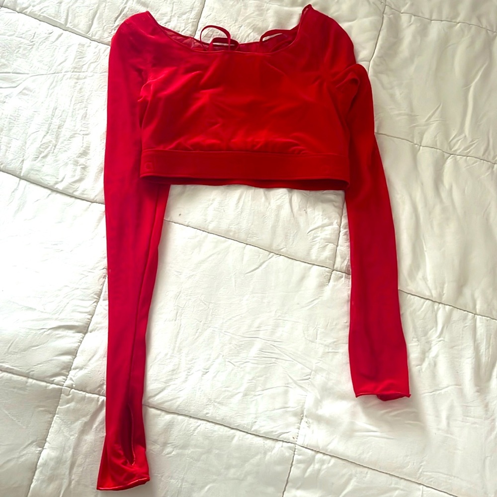 Alo Yoga Sheer Long Sleeve Crop